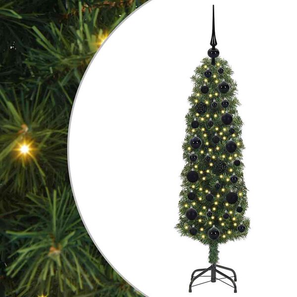 vidaXL Kunstkerstboom Groen 120 cm PVC en Staal en Kunststof