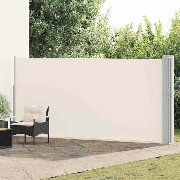 vidaXL Tuinscherm uittrekbaar 170x1200 cm cr&egrave;me
