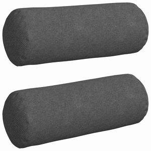 vidaXL Bolster Kussens 2 stuks Donkergrijs &Oslash; 25 x 70 cm Cordstof
