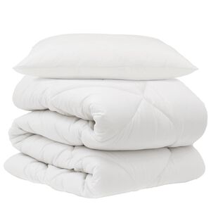 vidaXL Dekbed met kussen 2 pcs Wit Microvezel