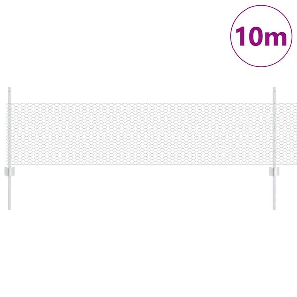 vidaXL Hek met Paal Zilver 0,5 x 10 m Staal