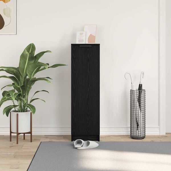 vidaXL Schoenenkast Zwart Eiken 29,5 x 35 x 101 cm Bewerkt hout