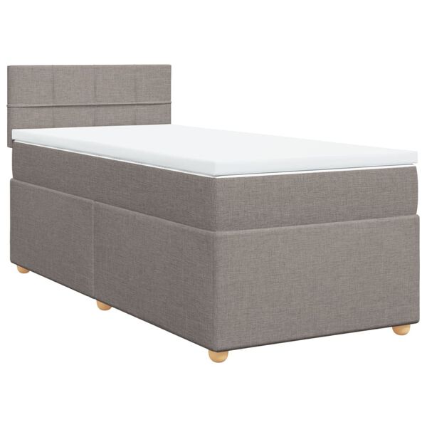 vidaXL Boxspring met matras stof taupe 90x190 cm