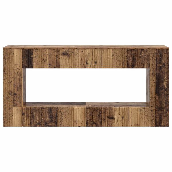 vidaXL Wandtafel Gestreept Oudhout 155 x 29 x 74 cm Geconstrueerd hout