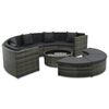 vidaXL 7-delige Loungeset met kussens poly rattan grijs