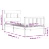 vidaXL Bedframe met hoofdbord massief hout