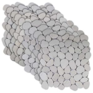 vidaXL Kiezeltegels Wit 30 x 30 cm Rivierenkiezel