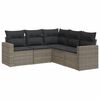 vidaXL 5-delige Loungeset met kussens poly rattan grijs