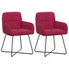 vidaXL Eettafelstoelen 2 st fluweel Wijnrood 59 x 56,5 x 86 cm