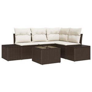 vidaXL Tuin Sofa Set 5 pcs Bruin poly rattan