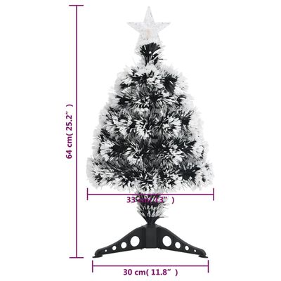 vidaXL Kerstboom met LED 64 cm glasvezel groen en wit