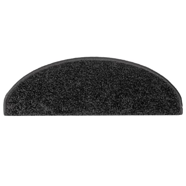 vidaXL Trapmatten 10 st 65x21x4 cm Zwart Halfrond Groot