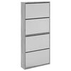 vidaXL Schoenenkast met spiegel 4-laags 63x17x134 cm grijs sonoma