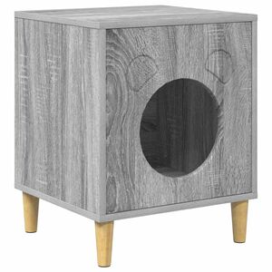 vidaXL Kattenhuis Grijs Sonoma 42,5 x 40 x 52,5 cm Bewerkt hout