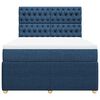 vidaXL Boxspring met matras stof blauw 140x200 cm
