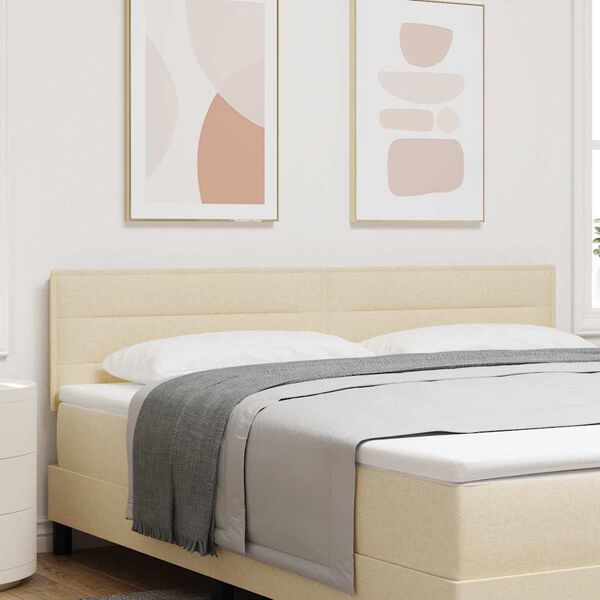 vidaXL LED Hoofdbord met LED-striplichten Cr&egrave;me 180 cm Polyester