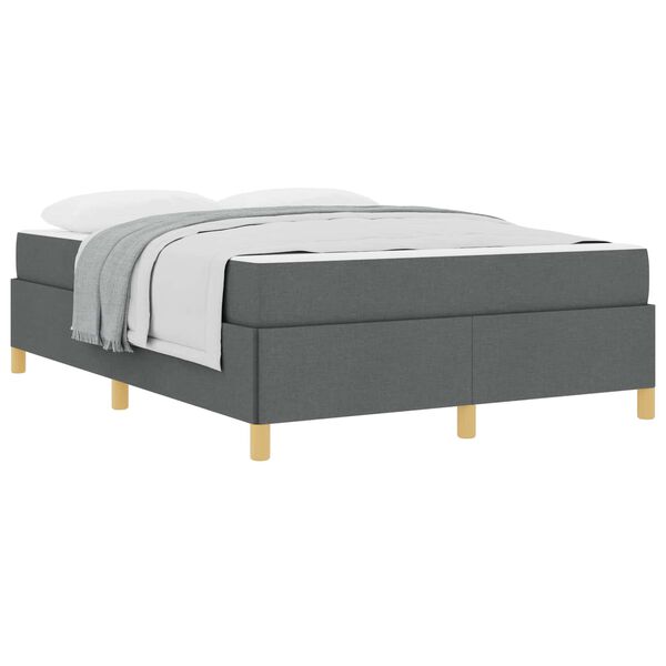 vidaXL Bedframe met matras Donkergrijs 140 x 190 cm Stof