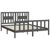 vidaXL Bedframe met hoofdbord massief grenenhout grijs 150x200 cm