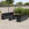 vidaXL Tuinbankenset 11 pcs Zwart poly rattan