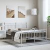 vidaXL Bedframe met hoofd- en voeteneinde metaal wit 135x190 cm
