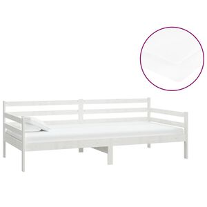 vidaXL Slaapbank met matras massief grenenhout wit 90x200 cm