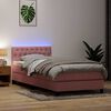 vidaXL Boxspring met matras fluweel roze 80x210 cm