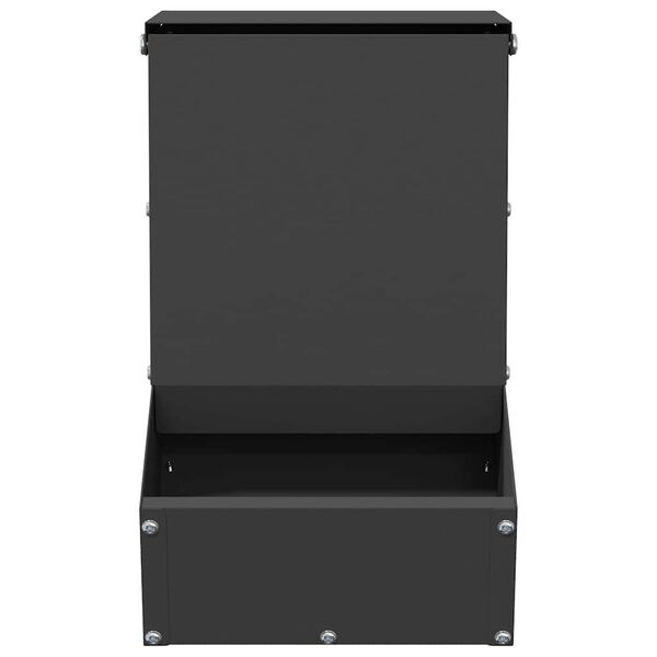 vidaXL Konijnenvoer Zwart 17,5 x 26 x 28,5 cm Koudgewalst Staal