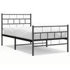 vidaXL Bedframe met hoofd- en voeteneinde metaal zwart 107x203 cm