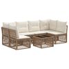 vidaXL Tuinbankenset 7 st Beige poly rattan