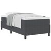 vidaXL Boxspringbed Donkergrijs en Wit 90 x 190 cm Katoen Stof