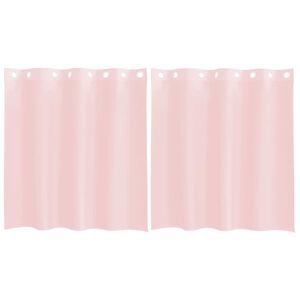 vidaXL Gordijnen voile met doorvoertules 2 st 140x140 cm lichtroze