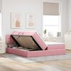 vidaXL Bed met LED-striplichten met opslag Roze 180 x 200 cm Fluweel