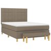 vidaXL Boxspring met matras stof taupe 140x200 cm