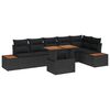 vidaXL Tuinbankenset 7 st Zwart poly rattan