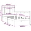 vidaXL Bedframe massief hout wit 75x190 cm