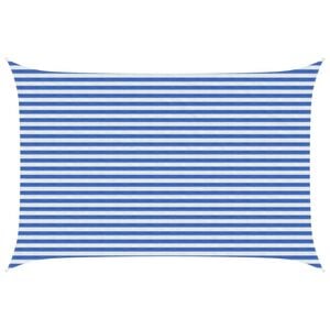 vidaXL Zonneschaduwzeil Blauw en Wit 3 x 4,5 m HDPE