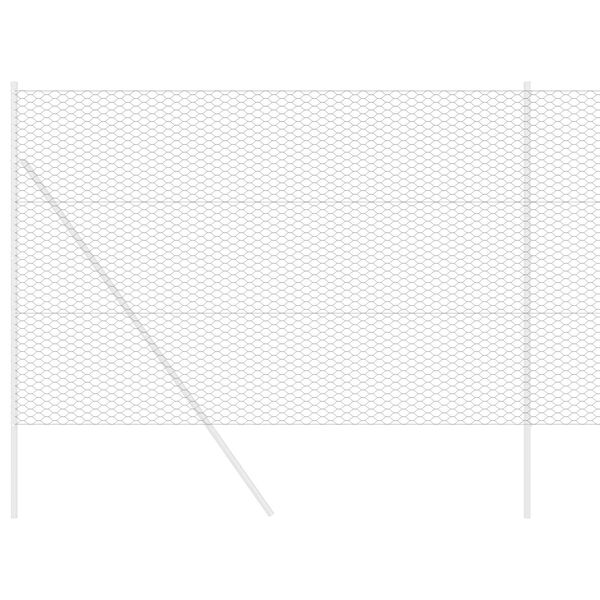 vidaXL Hexagon Hek Grijs 1.5 x 10 m Staal