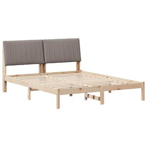 vidaXL Bedframe met hoofdeinde Bruin 150 x 200 cm Massief grenenhout
