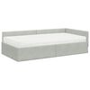 vidaXL Hoekbedframe met Matras Anders 2 pcs Lichtgrijs Fluweel