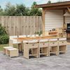 vidaXL 13-delige Tuinset met kussens poly rattan beige