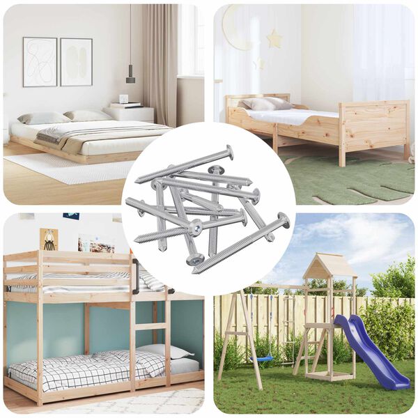 vidaXL Meubelschroeven 12 pcs Zilver M6 x 70 mm Staal