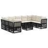 vidaXL Tuinbankenset 10 pcs Zwart poly rattan