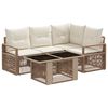 vidaXL Tuinbankenset 5 st Beige en Cr&egrave;me Wit poly rattan