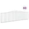 vidaXL Schanskorven 3 st gewelfd 400x30x100/120 cm ijzer