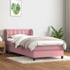 vidaXL Boxspring met matras fluweel roze 90x220 cm