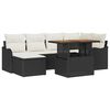 vidaXL Tuin Sofa Set 7 st Zwart en cr&egrave;me