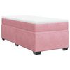 vidaXL Boxspring met matras fluweel roze 80x200 cm