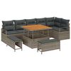 vidaXL Tuin Sofa Set met kussen met opslag met kussen 9 pcs Grijs