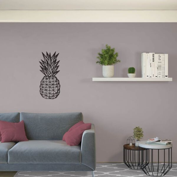Homemania Wanddecoratie ananas 22x55 cm staal zwart