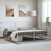vidaXL Bedframe met hoofd- en voeteneinde&nbsp;metaal wit 183x213 cm
